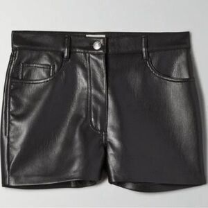 Wilfred Black Leather Shorts